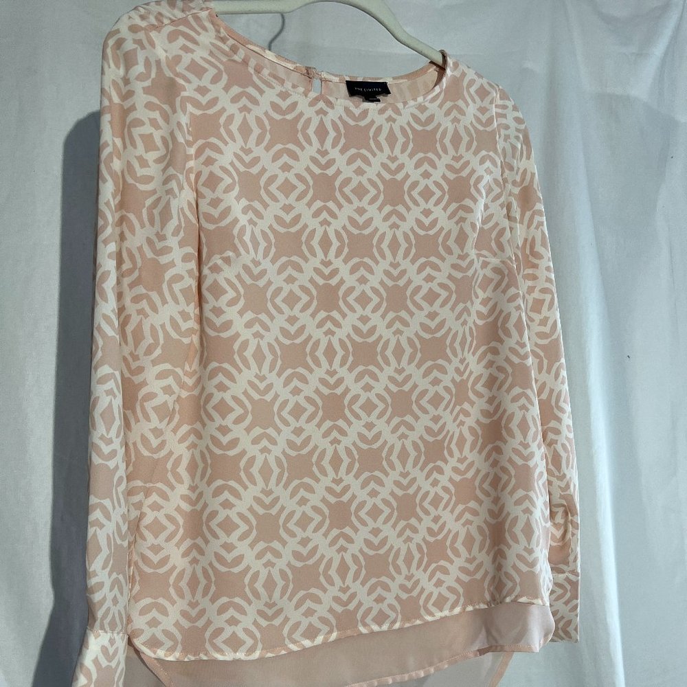The Limited XS Spring Pale Pink and Cream Shirt